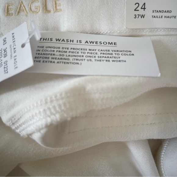 American Eagle jeans women’s white size 24 Curvy Hi-Rise  jeggings bright NWT - Picture 8 of 16